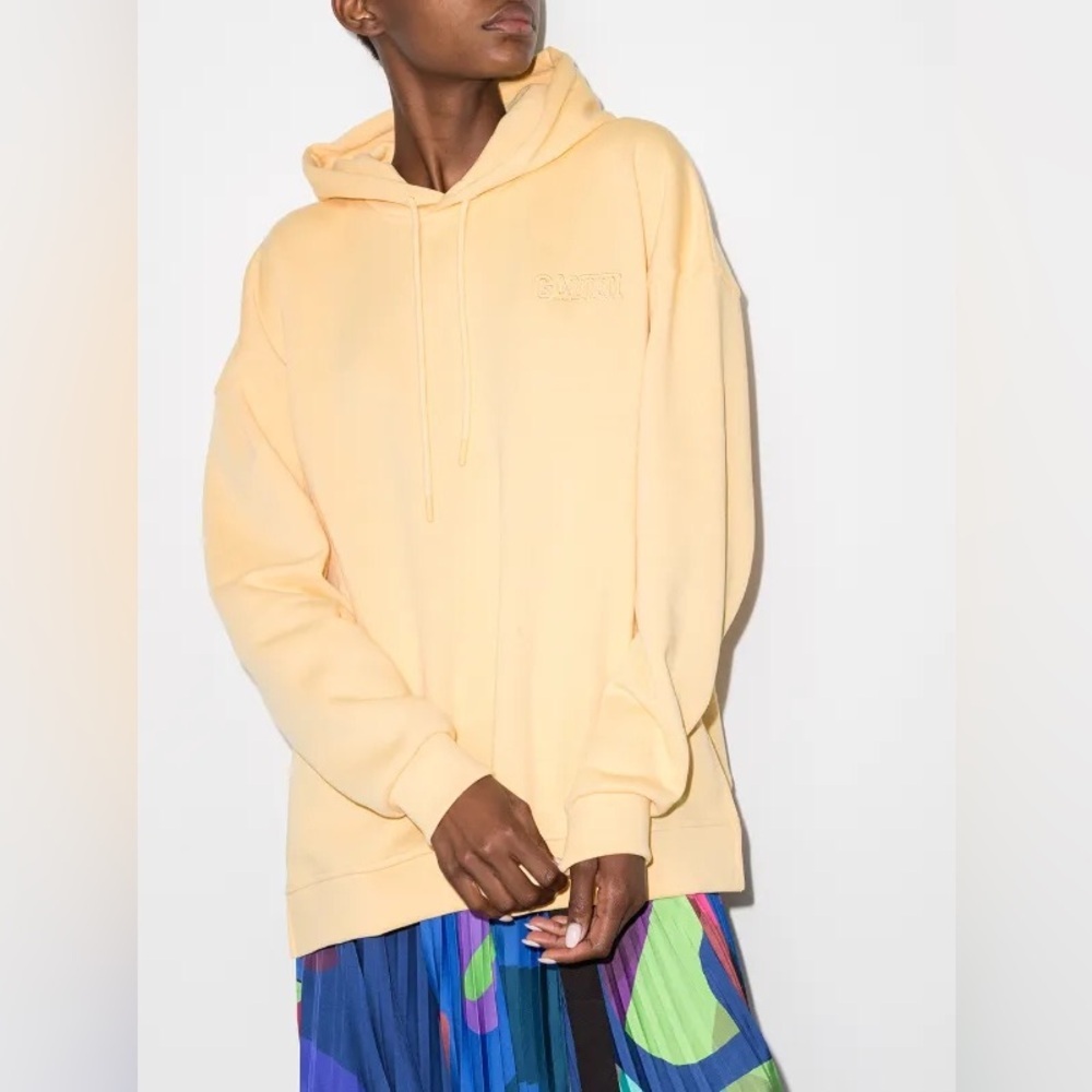GANNI logo-embroidered oversized hoodie size XXS/XS loungewear comfy